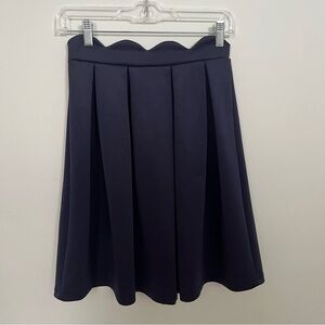 Alya Scalloped Navy Skirt